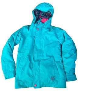 Burton Dry ride Snowboard Coat Blue Girls Size XL 18 Hooded Snow